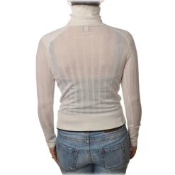 Pinko - Turtleneck Sweater Accanto in Ribbed Knit - White - Sweater - Made in Italy - Luxury Exclusive Collection - Avvenice^ Knitwears