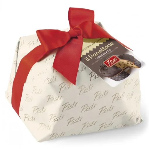 Pist\u00ec Pistì - Artisan Panettone with Chocolate Covered with Dark Chocolate 70% - Hand Wrapped Artisan Panettone - Avvenice