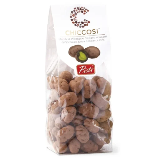 Pist\u00ec Pistì - Chiccosi - Pistachio Beans Covered with Extra Dark Chocolate - Fine Pastry Hand Wrapped - Avvenice