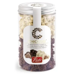 Pist\u00ec Pistì - Chiccosi Mix - Quadrelli Sicilian Figs Beans Covered with Chocolate - Fine Pastry in Jar - Avvenice