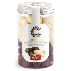 Pist\u00ec Pistì - Chiccosi Mix - Sicilian Pistachio Beans Covered with Chocolate - Fine Pastry in Jar - Avvenice^ Sweets