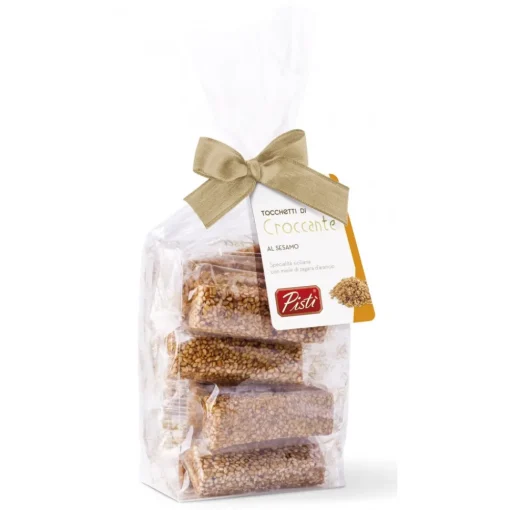Pist\u00ec Pistì - Pieces of Crunchy with Sicilian Sesame - Fine Pastry in Envelope with Bow - 200 g - Avvenice^ Sweets
