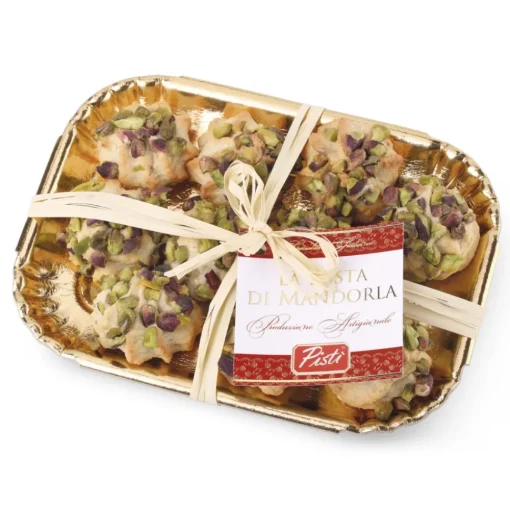 Pist\u00ec Pistì - Sicilian Almond Paste with Pistachio - Fine Pastry in Elegance Tray - Avvenice
