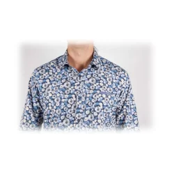 Poggianti 1958 Poggianti 1985 - Blue Fantasy Shirt Italian Collar - Handmade in Italy - New Luxury Exclusive Collection - Avvenice^ Shirts