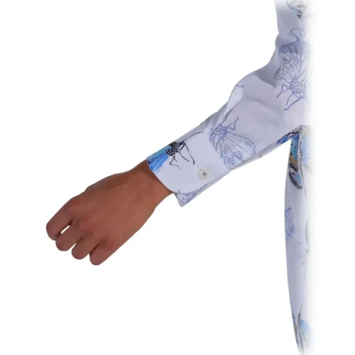 Poggianti 1958 Poggianti 1985 - Blue Floral Shirt with Soft Collar - Handmade in Italy - New Luxury Exclusive Collection - Avvenice^ Shirts