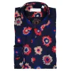Poggianti 1958 Poggianti 1985 - Blue Soft Collar Fantasy Shirt - Handmade in Italy - New Luxury Exclusive Collection - Avvenice