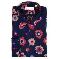 Poggianti 1958 Poggianti 1985 - Blue Soft Collar Fantasy Shirt - Handmade in Italy - New Luxury Exclusive Collection - Avvenice