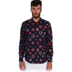 Poggianti 1958 Poggianti 1985 - Blue Soft Collar Fantasy Shirt - Handmade in Italy - New Luxury Exclusive Collection - Avvenice