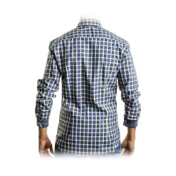 Poggianti 1958 Poggianti 1985 - Checked Shirt with Denim Contrasts - Handmade in Italy - New Luxury Exclusive Collection - Avvenice^ Shirts