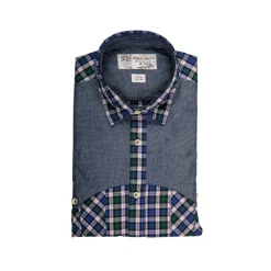 Poggianti 1958 Poggianti 1985 - Checked Shirt with Denim Contrasts - Handmade in Italy - New Luxury Exclusive Collection - Avvenice^ Shirts