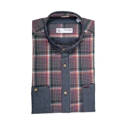 Poggianti 1958 Poggianti 1985 - Checked Shirt with Denim Contrasts - Handmade in Italy - New Luxury Exclusive Collection - Avvenice