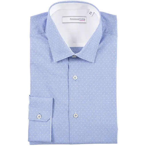 Poggianti 1958 Poggianti 1985 - Classic Shirt with White Inserts - Handmade in Italy - New Luxury Exclusive Collection - Avvenice