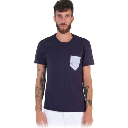 Poggianti 1958 Poggianti 1985 - Cotton T-Shirt 924-02 Blue - Handmade in Italy - New Luxury Exclusive Collection - Avvenice^ T-shirt