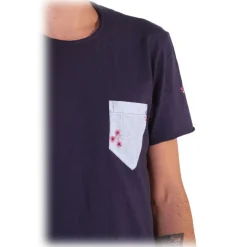 Poggianti 1958 Poggianti 1985 - Cotton T-Shirt 924-02 Blue - Handmade in Italy - New Luxury Exclusive Collection - Avvenice^ T-shirt