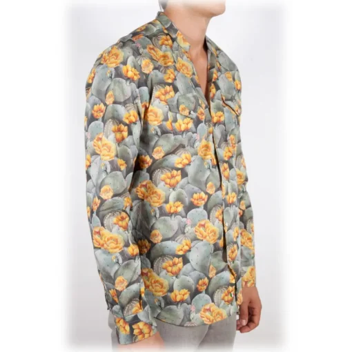 Poggianti 1958 Poggianti 1985 - Fantasy Shirt Korean Collar - Handmade in Italy - New Luxury Exclusive Collection - Avvenice