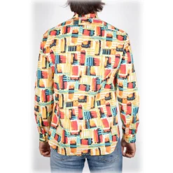 Poggianti 1958 Poggianti 1985 - Fantasy Shirt Korean Collar Multicolor - Handmade in Italy - New Luxury Exclusive Collection - Avvenice^ Shirts