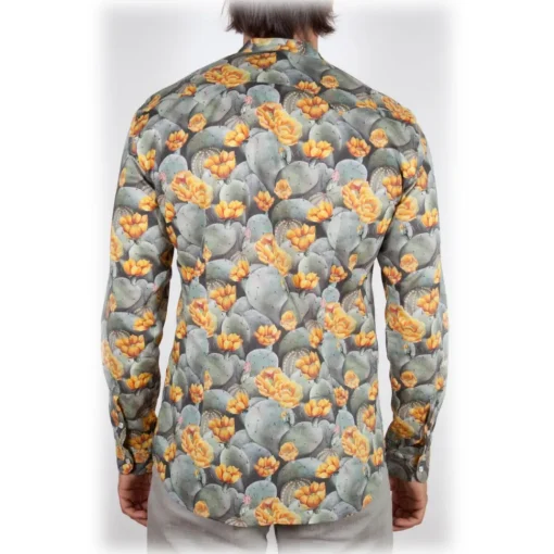 Poggianti 1958 Poggianti 1985 - Fantasy Shirt Korean Collar - Handmade in Italy - New Luxury Exclusive Collection - Avvenice