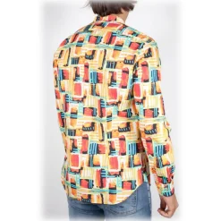 Poggianti 1958 Poggianti 1985 - Fantasy Shirt Korean Collar Multicolor - Handmade in Italy - New Luxury Exclusive Collection - Avvenice^ Shirts
