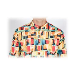 Poggianti 1958 Poggianti 1985 - Fantasy Shirt Korean Collar Multicolor - Handmade in Italy - New Luxury Exclusive Collection - Avvenice^ Shirts