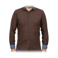 Poggianti 1958 Poggianti 1985 - Flannel Shirt with Fantasy Contrasts - Handmade in Italy - New Luxury Exclusive Collection - Avvenice