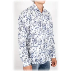 Poggianti 1958 Poggianti 1985 - French Collar Fancy Shirt - Handmade in Italy - New Luxury Exclusive Collection - Avvenice
