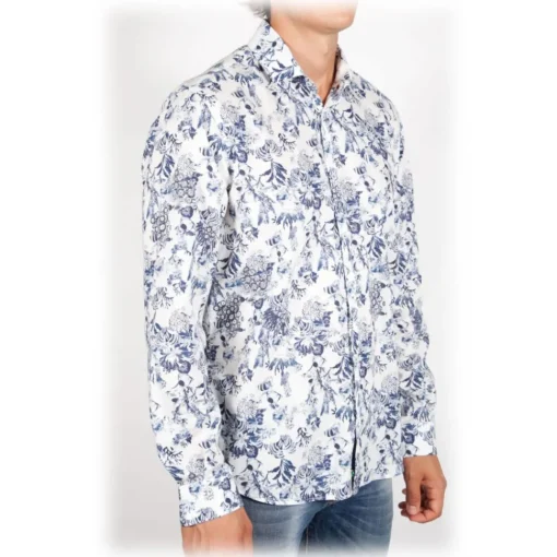 Poggianti 1958 Poggianti 1985 - French Collar Fancy Shirt - Handmade in Italy - New Luxury Exclusive Collection - Avvenice