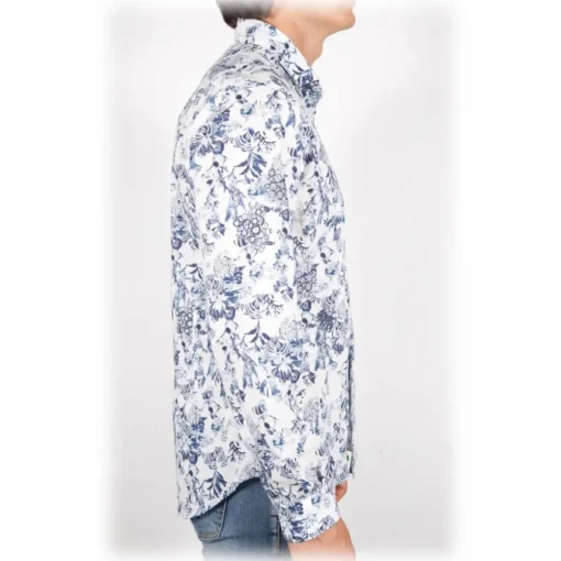 Poggianti 1958 Poggianti 1985 - French Collar Fancy Shirt - Handmade in Italy - New Luxury Exclusive Collection - Avvenice