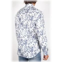 Poggianti 1958 Poggianti 1985 - French Collar Fancy Shirt - Handmade in Italy - New Luxury Exclusive Collection - Avvenice