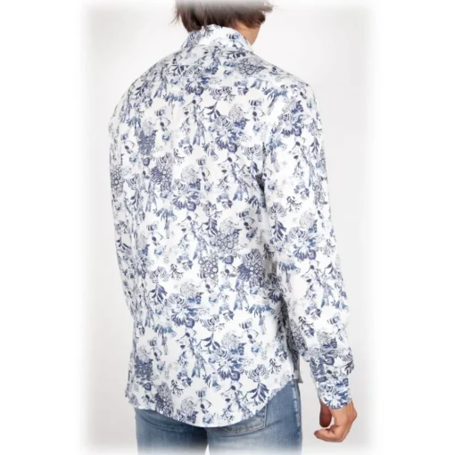 Poggianti 1958 Poggianti 1985 - French Collar Fancy Shirt - Handmade in Italy - New Luxury Exclusive Collection - Avvenice