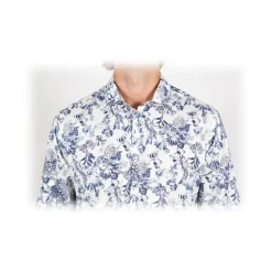 Poggianti 1958 Poggianti 1985 - French Collar Fancy Shirt - Handmade in Italy - New Luxury Exclusive Collection - Avvenice
