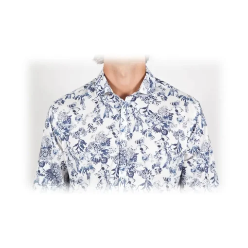 Poggianti 1958 Poggianti 1985 - French Collar Fancy Shirt - Handmade in Italy - New Luxury Exclusive Collection - Avvenice
