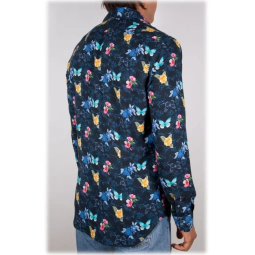 Poggianti 1958 Poggianti 1985 - Italian Collar Patterned Shirt - Handmade in Italy - New Luxury Exclusive Collection - Avvenice^ Shirts