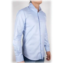 Poggianti 1958 Poggianti 1985 - Light Blue Oxford French Collar Shirt - Handmade in Italy - New Luxury Exclusive Collection - Avvenice^ Shirts