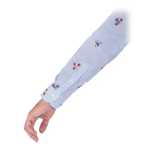 Poggianti 1958 Poggianti 1985 - Light Blue Soft Collar Fantasy Shirt - Handmade in Italy - New Luxury Exclusive Collection - Avvenice