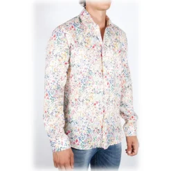 Poggianti 1958 Poggianti 1985 - Linen Fantasy Shirt French Collar - Handmade in Italy - New Luxury Exclusive Collection - Avvenice^ Shirts