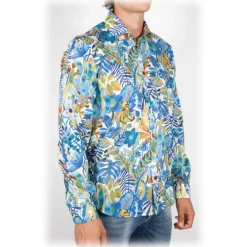 Poggianti 1958 Poggianti 1985 - Linen Fantasy Shirt French Collar - Handmade in Italy - New Luxury Exclusive Collection - Avvenice^ Shirts