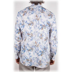 Poggianti 1958 Poggianti 1985 - Linen Fantasy Shirt French Collar - Handmade in Italy - New Luxury Exclusive Collection - Avvenice