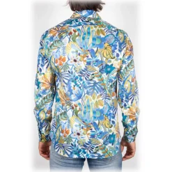 Poggianti 1958 Poggianti 1985 - Linen Fantasy Shirt French Collar - Handmade in Italy - New Luxury Exclusive Collection - Avvenice^ Shirts