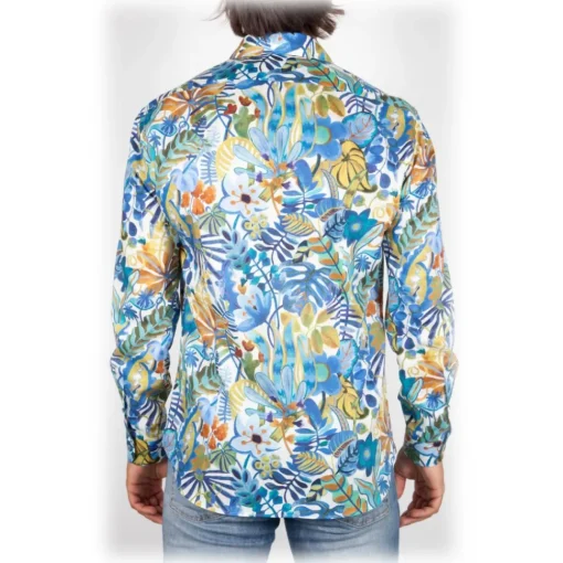 Poggianti 1958 Poggianti 1985 - Linen Fantasy Shirt French Collar - Handmade in Italy - New Luxury Exclusive Collection - Avvenice^ Shirts