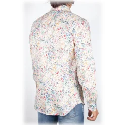 Poggianti 1958 Poggianti 1985 - Linen Fantasy Shirt French Collar - Handmade in Italy - New Luxury Exclusive Collection - Avvenice^ Shirts