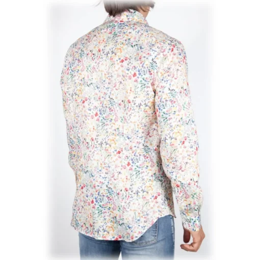 Poggianti 1958 Poggianti 1985 - Linen Fantasy Shirt French Collar - Handmade in Italy - New Luxury Exclusive Collection - Avvenice^ Shirts