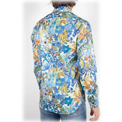 Poggianti 1958 Poggianti 1985 - Linen Fantasy Shirt French Collar - Handmade in Italy - New Luxury Exclusive Collection - Avvenice^ Shirts