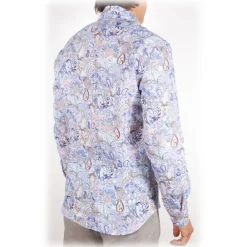 Poggianti 1958 Poggianti 1985 - Linen Fantasy Shirt French Collar - Handmade in Italy - New Luxury Exclusive Collection - Avvenice^ Shirts