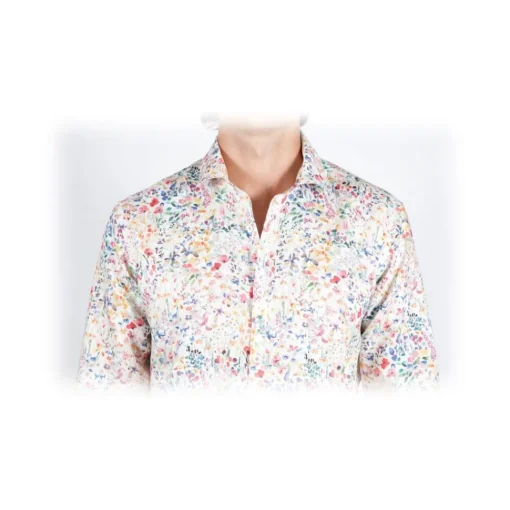Poggianti 1958 Poggianti 1985 - Linen Fantasy Shirt French Collar - Handmade in Italy - New Luxury Exclusive Collection - Avvenice^ Shirts