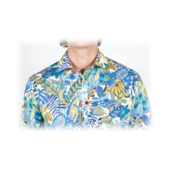 Poggianti 1958 Poggianti 1985 - Linen Fantasy Shirt French Collar - Handmade in Italy - New Luxury Exclusive Collection - Avvenice^ Shirts