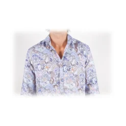 Poggianti 1958 Poggianti 1985 - Linen Fantasy Shirt French Collar - Handmade in Italy - New Luxury Exclusive Collection - Avvenice^ Shirts