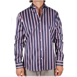 Poggianti 1958 Poggianti 1985 - Multicolor Soft Collar Shirt - Handmade in Italy - New Luxury Exclusive Collection - Avvenice