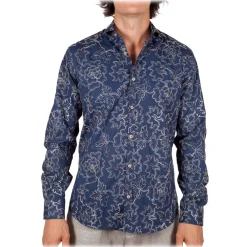 Poggianti 1958 Poggianti 1985 - Patterned Shirt with Soft Embroidery Collar - Handmade in Italy - New Luxury Exclusive Collection - Avvenice^ Shirts