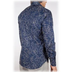 Poggianti 1958 Poggianti 1985 - Patterned Shirt with Soft Embroidery Collar - Handmade in Italy - New Luxury Exclusive Collection - Avvenice^ Shirts