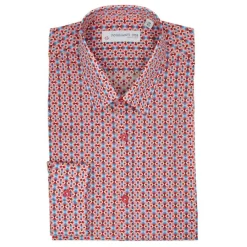 Poggianti 1958 Poggianti 1985 - Red Stiff Collar Patterned Shirt - Handmade in Italy - New Luxury Exclusive Collection - Avvenice^ Shirts